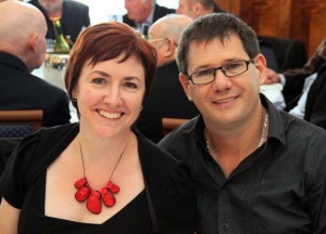 Lyndon and I, 20 years married, lunching at AMP surrounded by champions :)
